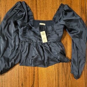 Abercrombie & Fitch cropped blue shirt size small NWT